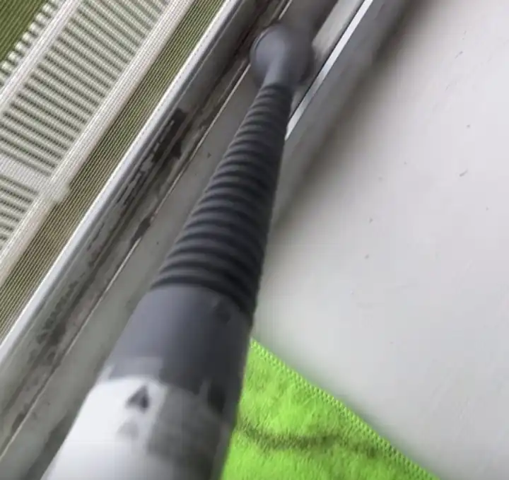 Steam cleaning a window track